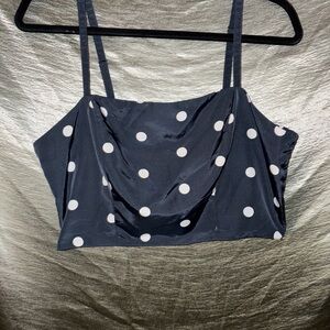Old Navy Navy Blue Polka Dot Top